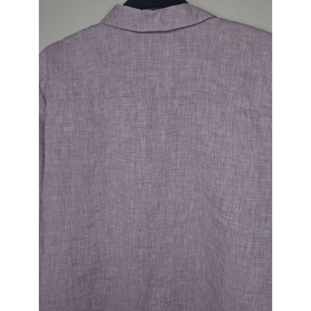 Chico’s Size 3 No-Iron Linen Shirttail High-Low Tunic Top Blouse Purple US 16/18 - Picture 10 of 14